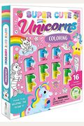 Super Cute Unicorns Coloring Set With  Stackable Crayons
