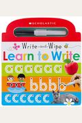 Learn To Write: Scholastic Early Learners (Write And Wipe)