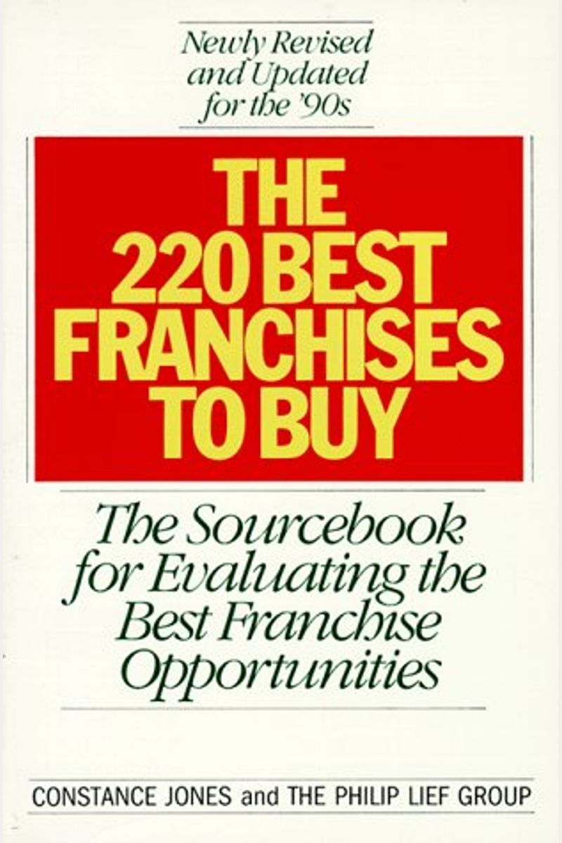 Buy Best Franchises To Buy The Book