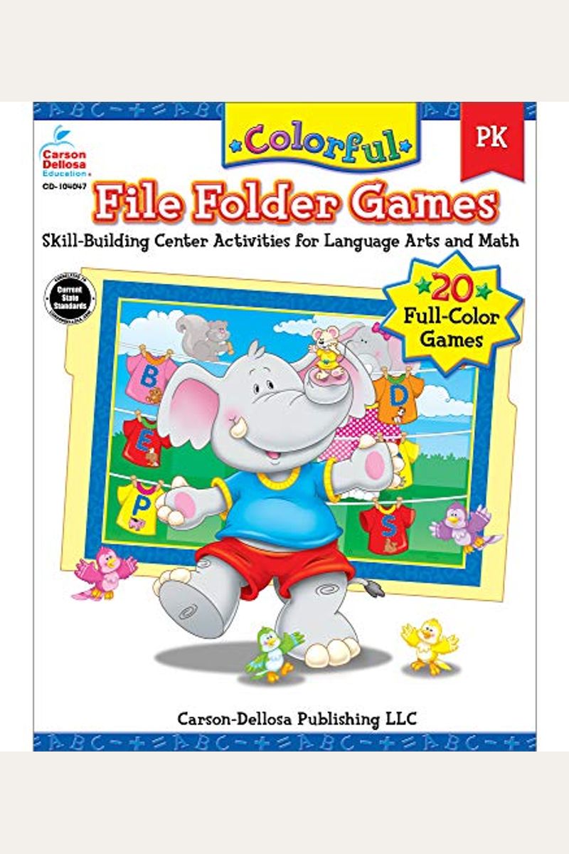 Buy Colorful File Folder Games Grade PK SkillBuilding Center Activities