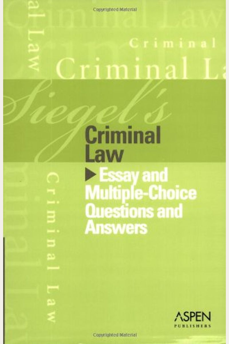 Siegel's Series: Criminal Law