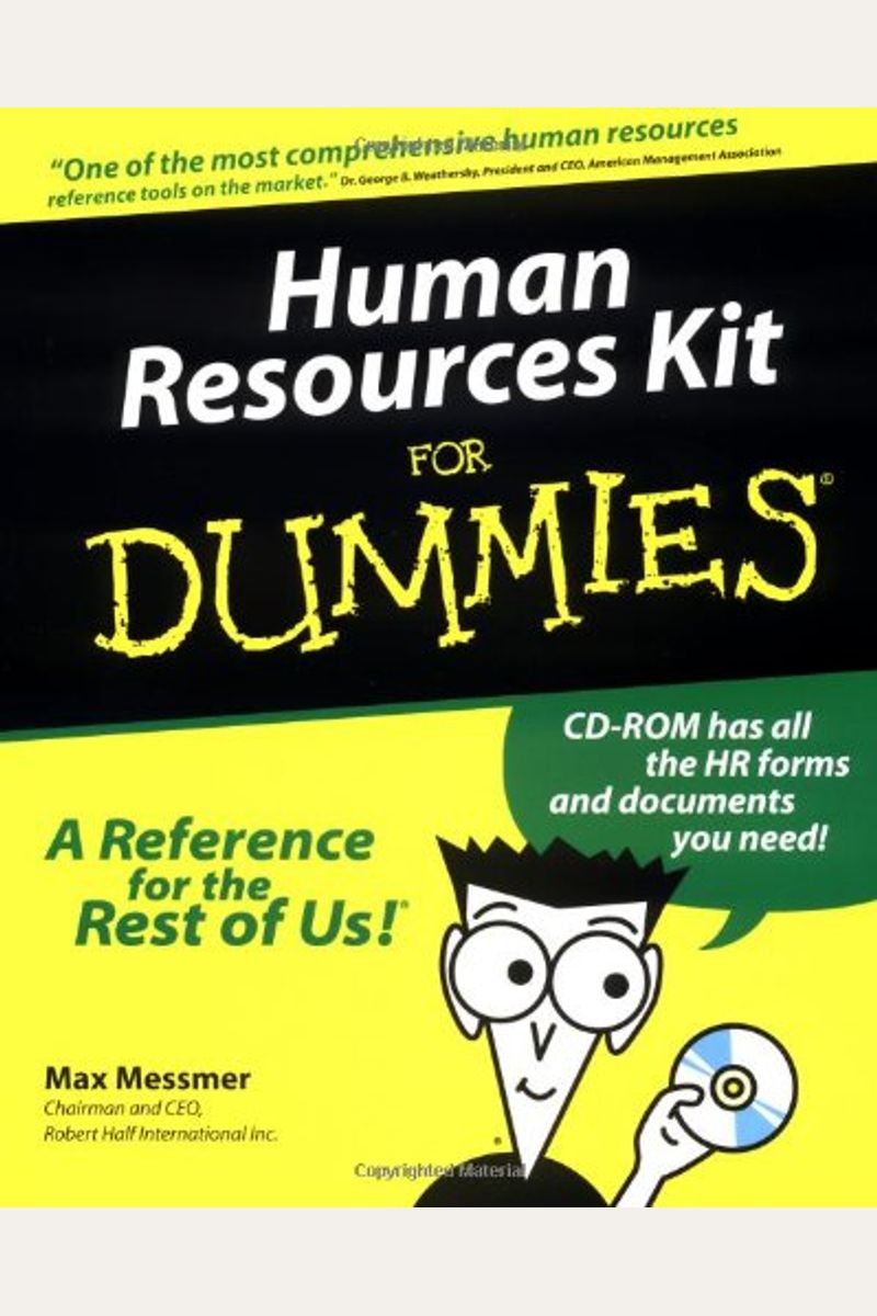 Buy Human Resources Kit For Dummies [With Cdrom] Book By Max Messmer