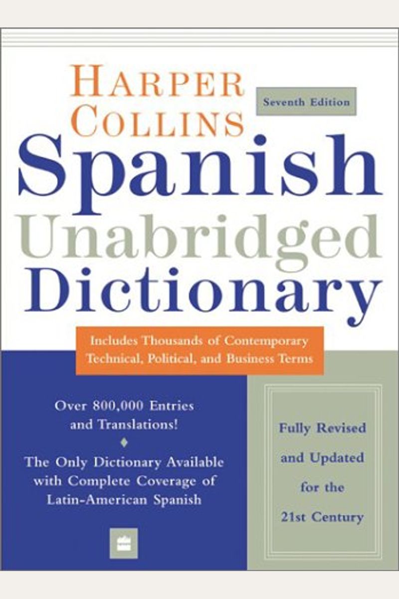 Buy HarperCollins Spanish Unabridged Dictionary, 7e (Harpercollins