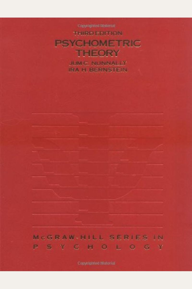 Buy Psychometric Theory Book By Nunnally C Jum