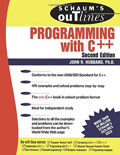 Buy Schaum's Outline Of Programming With C++ Book By: John Hubbard