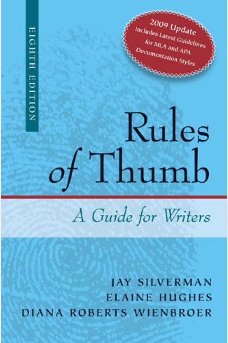 Buy Rules Of Thumb Apa / Mla Documentation Update Book By Silverman Jay