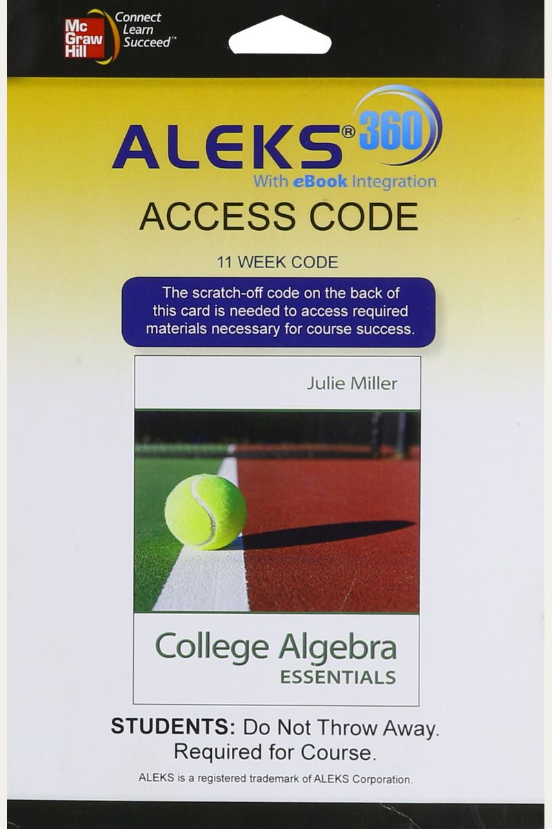 Aleks 360 Access Card (11 Weeks) for College Algebra Essentials