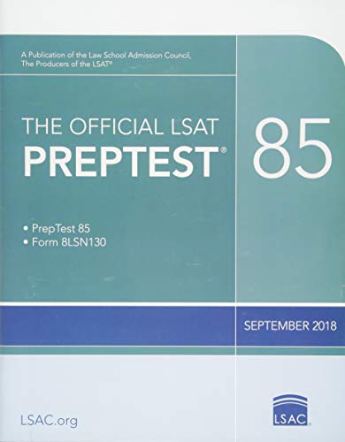 Buy The Official Lsat Preptest 85: (Sept. 2018 Lsat) Book By: Law S Council