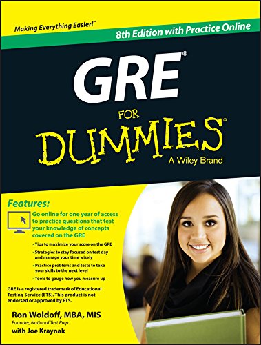 Buy Gre For Dummies: With Online Practice Tests Book By: Ron Woldoff