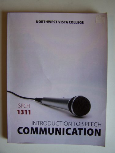 Buy Introduction To Speech Communication (SPCH 1311) ~ Northwest Vista ...