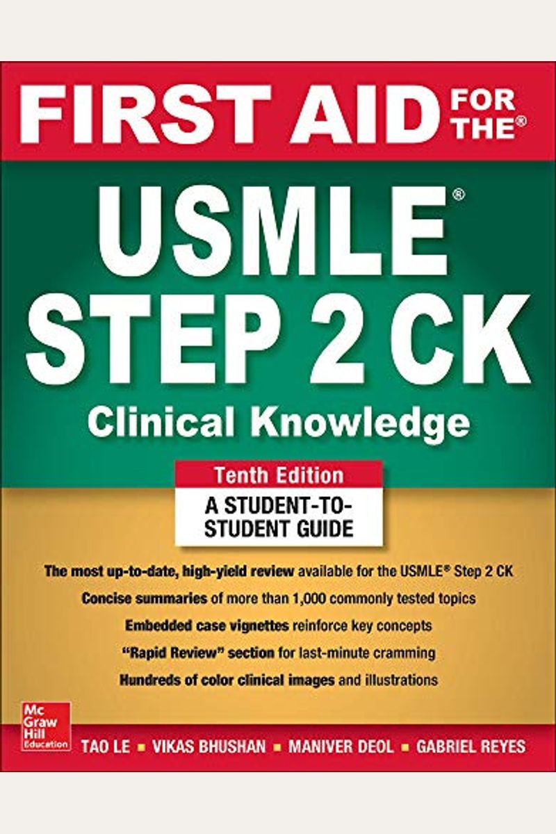 First Aid For The Usmle Step 2 Ck, Tenth Edition