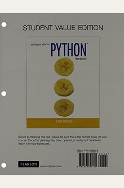 Buy Starting Out With Python Book By: Tony Gaddis