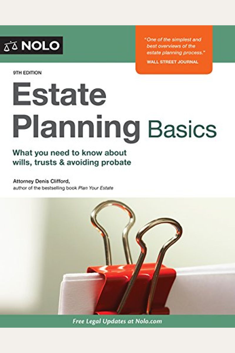Buy Estate Planning Basics Book By Denis Clifford