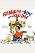 Grandma In Blue With Red Hat