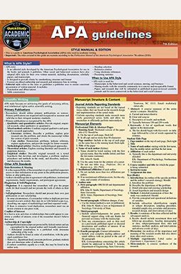 APA Guidelines: A Quickstudy Laminated Reference Guide APA Guidelines: A Quickstudy Laminated Reference Guide