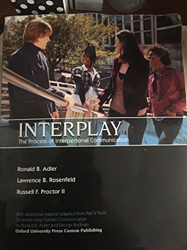 Buy Interplay: The Process Of Interpersonal Communication Book By ...