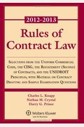 Rules Of Contract Law 2012-2013 Statutory Supplement