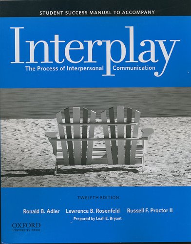 Buy Student Success Manual To Accompany Interplay: The Process Of ...