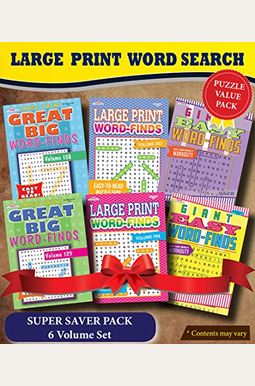 Buy Kappa Super Saver Large Print Word Search Puzzle Pack-Set Of 6 Full ...