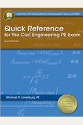 Quick Reference For The Civil Engineering Pe Exam