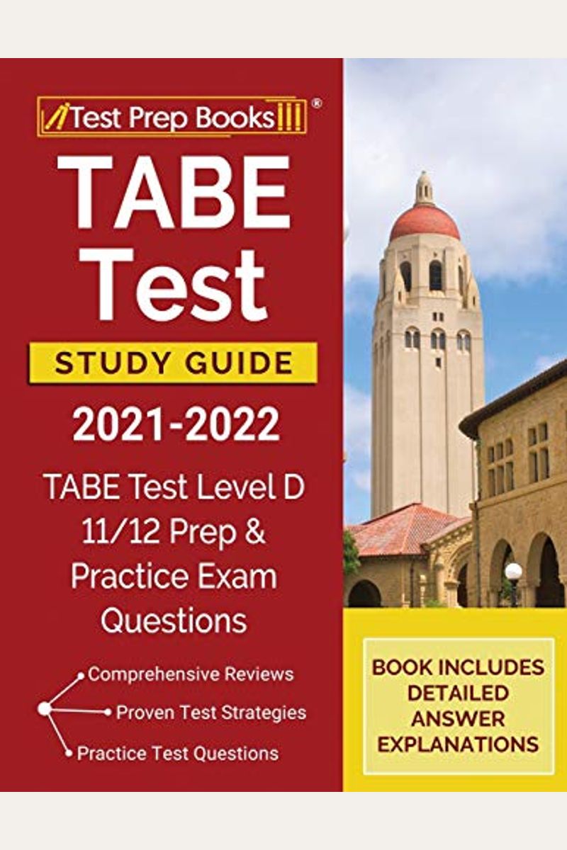 Buy Tabe Test Study Guide 2021-2022: Tabe Test Level D 11/12 Study ...