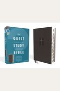 Niv, Quest Study Bible, Leathersoft, Black, Indexed, Comfort Print: The Only Q And A Study Bible