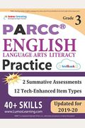 Parcc Test Prep: Grade 3 English Language Arts Literacy (Ela) Practice Workbook And Full-Length Online Assessments: Parcc Study Guide