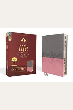 Niv, Life Application Study Bible, Third Edition, Large Print, Leathersoft, Gray/Pink, Indexed, Red Letter Edition