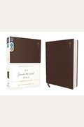 Niv, Journal The Word Bible, Double-Column, Leathersoft, Brown, Red Letter Edition, Comfort Print: Reflect, Take Notes, Or Create Art Next To Your Fav