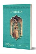 La Biblia Católica: Tamaño Grande, Edición Letra Grande. Rústica, Azul, Con Virgen