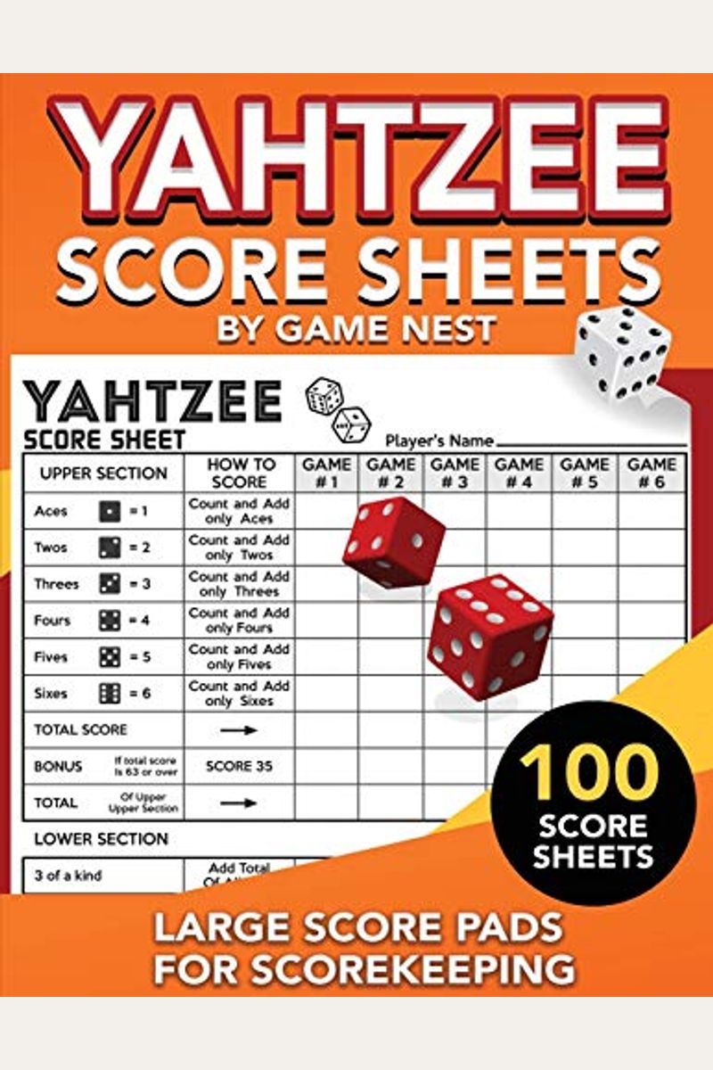 Buy Yahtzee Score Sheets 100 Large Score Pads For Scorekeeping 8.5 X