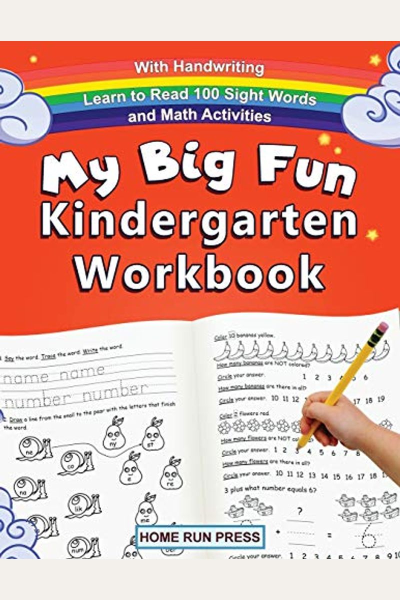 My Big Fun Kindergarten Workbook With Handwriting Learn To Read 100 Sight Words And Math Activities: Pre K, 1st Grade, Homeschooling, Kindergarten Mat