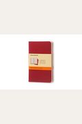 Moleskine Cahier Journal (Set Of 3), Pocket, Ruled, Cranberry Red, Soft Cover (3.5 X 5.5)