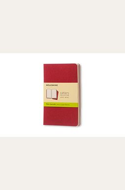 Moleskine Cahier Journal (Set of 3), Pocket, Plain, Cranberry Red, Soft Cover (3.5 X 5.5)