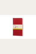 Moleskine Cahier Journal (Set Of 3), Large, Plain, Cranberry Red, Soft Cover (5 X 8.25)