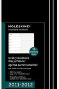 Moleskine 2012 18 Month Weekly Notebook Planner Black Soft Cover Large