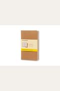 Moleskine Cahier Journal (Set Of 3), Pocket, Squared, Kraft Brown, Soft Cover (3.5 X 5.5): Set Of 3 Square Journals