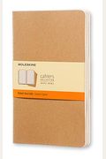 Moleskine Cahier Journal (Set Of 3), Large, Ruled, Kraft Brown, Soft Cover (5 X 8.25): Set Of 3 Ruled Journals