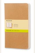 Moleskine Cahier Journal (Set Of 3), Large, Plain, Kraft Brown, Soft Cover (5 X 8.25): Set Of 3 Plain Journals
