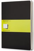 Moleskine Cahier Journal (Set Of 3), Extra Large, Plain, Black, Soft Cover (7.5 X 10)