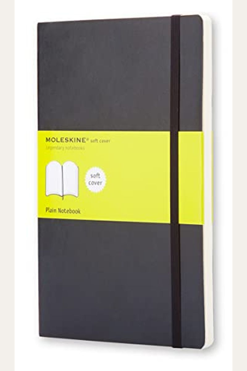 Moleskine Classic Notebook, Large, Plain, Black, Soft Cover (5 X 8.25)