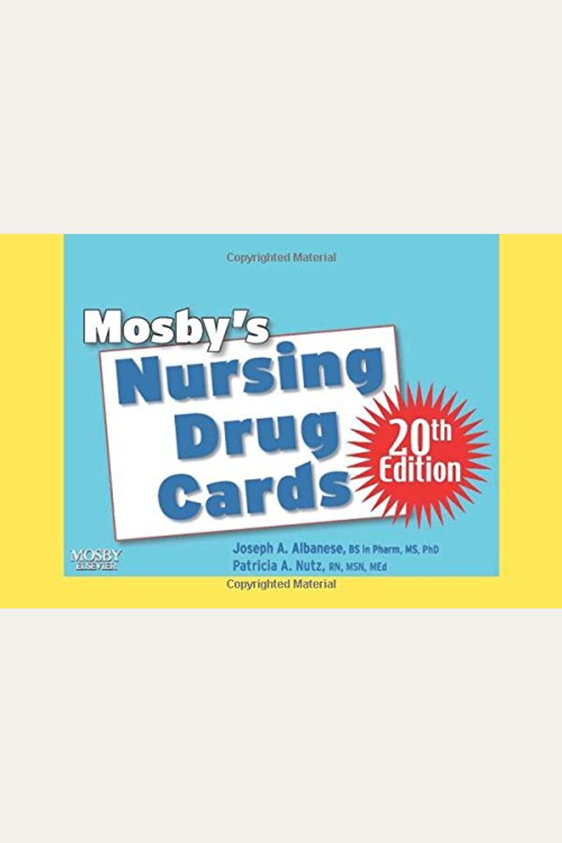 Buy Mosby's Nursing Drug Cards Book By Patricia A Nutz