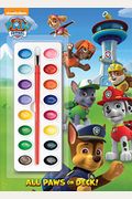 All Paws On Deck! (Paw Patrol): Activity Book With Paintbrush And 16 Watercolors [With Paint Brush And Paint]