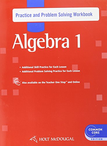 Buy Holt Mcdougal Algebra 1: Practice And Problem Solving Workbook Book ...