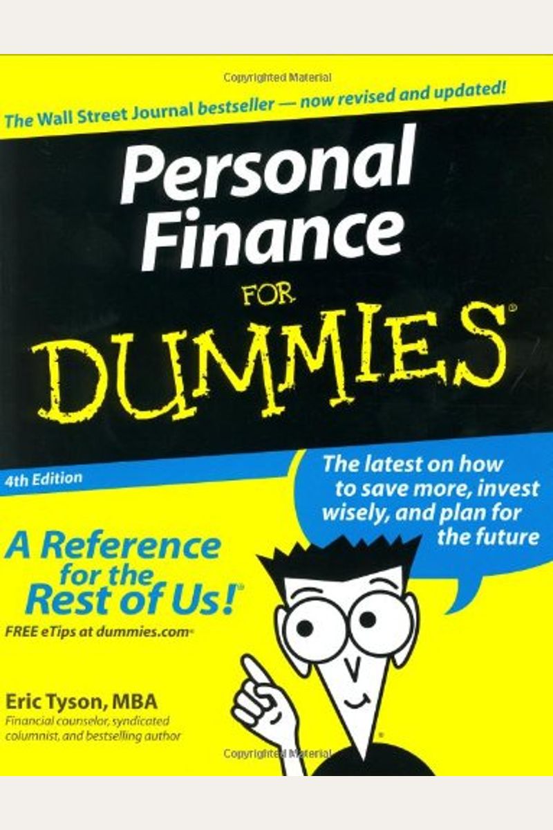 Buy Personal Finance For Dummies For Dummies Lifestyles Paperback Book By Eric Tyson 3610