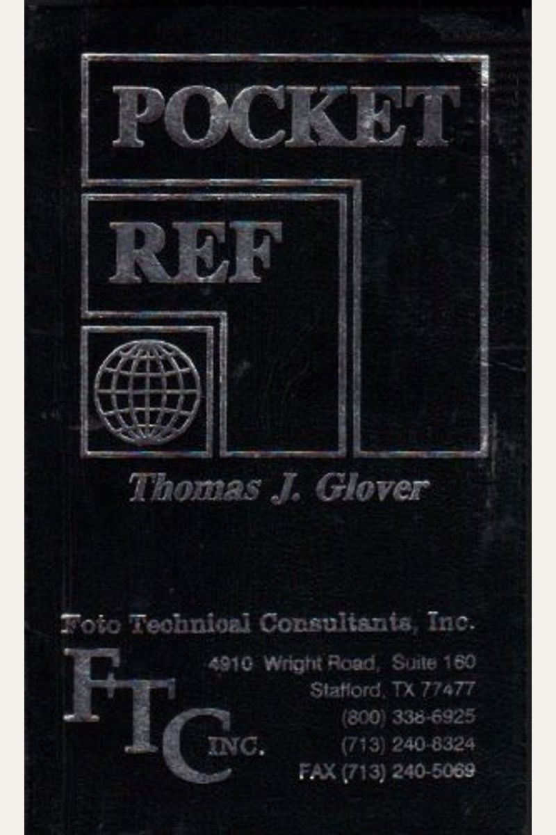 Buy Pocket Ref Book By Thomas J Glover
