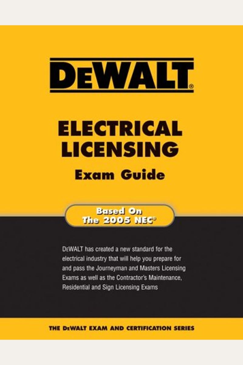 Buy Dewalt Electrical Licensing Exam Guide Book By Ray Holder