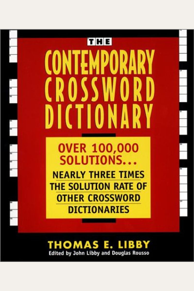 Buy The Contemporary Crossword Dictionary Book By: Thomas E Libby Buy The Contemporary Crossword Dictionary Book By: Thomas E Libby