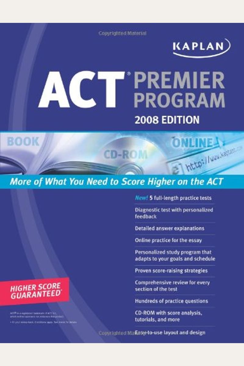 Buy Kaplan Act Premier Program [With Cdrom] Book By: Kaplan