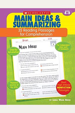 35 Reading Passages For Comprehension: Main Ideas & Summarizing: 35 Reading Passages For Comprehension 35 Reading Passages For Comprehension: Main Ideas & Summarizing: 35 Reading Passages For Comprehension